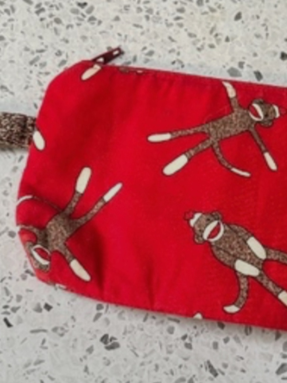 Handmade Vintage-Style Sock Monkey Pouch/Purse